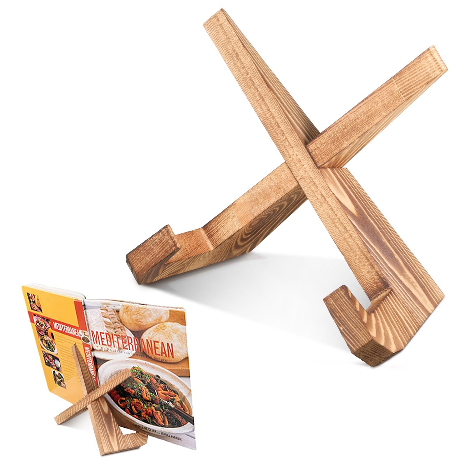 Home Cooking Menu - Drewniany Stojak na Książki Kucharskie Ręcznie